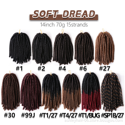 Julianna hair 14" soft dreadlocks braids boho micro short pieces soft braids afro kinky curly hair crochet extension dreadlocks